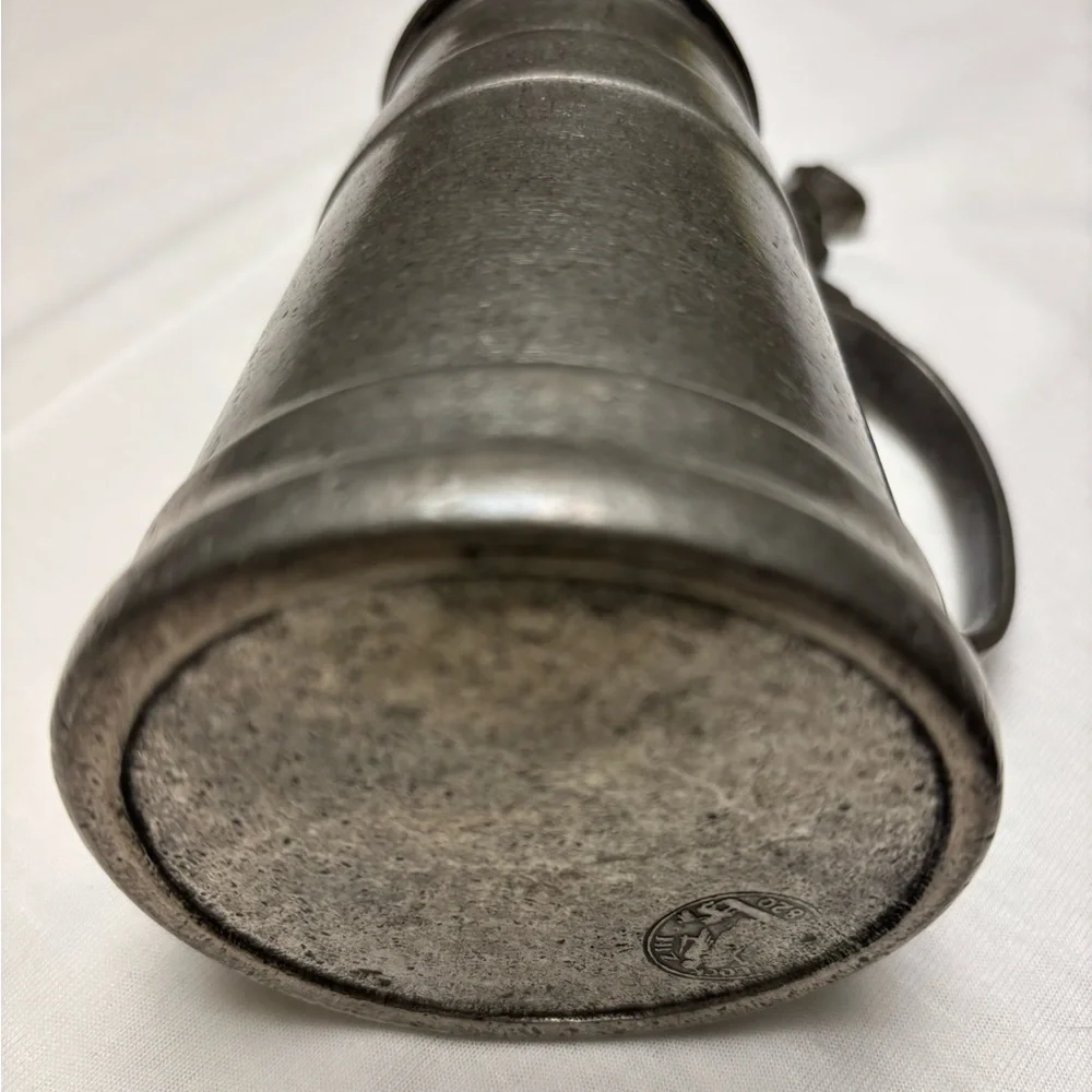 Antique German Kunstauktionshaus Günter Pewter Lidded Tankard. - Picture 4 of 11